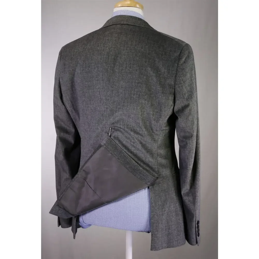 Armani Collezioni Mens Modern Fit Gray Velvet 2-Btn Blazer Jacket 40R